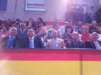 07-09-2012: El presidente del PP, Francisco Núñez, en las fiestas patronales de Caudete, junto a alcaldes del Partido Popular de la comarca.