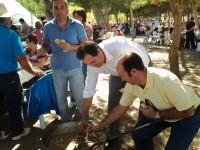 09-10-2012: El presidente del PP de Albacete, en las fiestas patronales de Bonete, junto al alcalde Alejandro Morcillo y el alcalde de Corral Rubio, José Juan Honrubia.