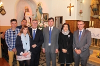 08-12-2015: Vicente Aroca y Marcial Marín, en la misa y procesión en honor a la Inmaculada Concepción, patrona de Alcadozo, junto al alcalde Ángel Alfaro.