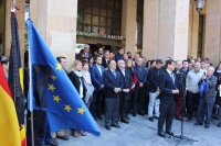 23-03-2016: Minuto de silencio en el Ayuntamiento de Albacete para condenar los atentados de Bruselas.