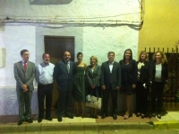 06-10-2012: Los diputados provinciales Valentín Bueno, Pablo Escobar y Maribel Serrano, acompañan a la alcaldesa de Povedilla, Ana Belén Fernández, en la fiestas patronales en honor a la Virgen del Rosario.