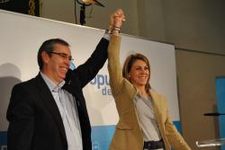 Vicente Aroca y María Dolores Cospedal, en el acto de presentación de la candidatura.