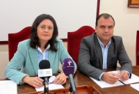 Amalia Gutiérrez y Andrés Martínez en rueda de prensa.