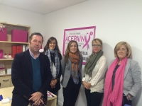 Un momento de la visita a la sede de Acepain.