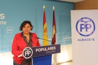 Cesárea Arnedo, en la sede provincial del PP.