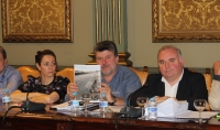 Antonio Serrano, durante el Pleno celebrado en la Diputación Provincial de Albacete.