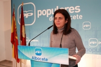 Belén Torres en rueda de prensa.