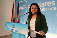 Belén Torres en rueda de prensa.