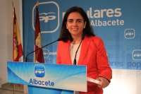 Belén Torres en rueda de prensa.