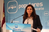 Belén Torres en rueda de prensa.