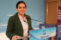 Belén Torres en rueda de prensa.