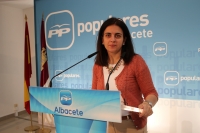 Belén Torres en rueda de prensa.