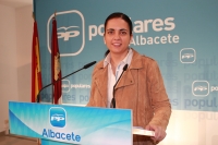 Belén Torres en rueda de prensa.