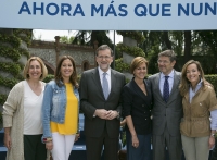 Rajoy y Cospedal, junto con los cabezas de lista de Castilla-La Mancha.