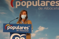 Carmen Navarro, en la sede provincial del PP de Albacete.