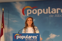 Carmen Navarro, en la sede provincial del PP de Albacete.