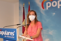 Carmen Navarro, en la sede del PP de Albacete.