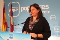 Cesárea Arnedo en rueda de prensa.