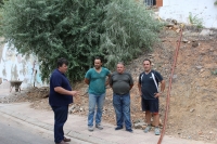 Antonio Serrano, con el alcalde de Paterna, Francisco García, y los concejales del PP Santiago Zapata y Braulio Ocaña.