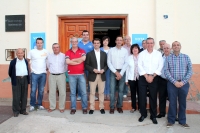 Javier Cuenca y Vicente Aroca en el acto público celebrado en Barrax.