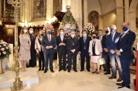 Manuel Serrano, junto a una amplia representación del PP de Albacete, durante la misa en honor a la Virgen de Los Llanos