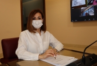 La concejal Rosa González de la Aleja durante el Pleno del Ayuntamiento de Albacete