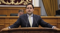 Francisco Núñez, durante su intervención en el Pleno de las Cortes de Castilla-La Mancha.