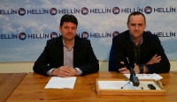 Francisco Navarro y Fermín Gómez, en la sede del PP de Hellín.