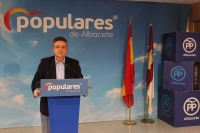 Juan Antonio Moreno, en la sede del PP de Albacete.