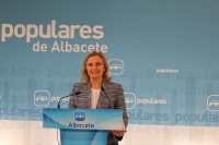 Maravillas Falcón, en la sede provincial del PP.