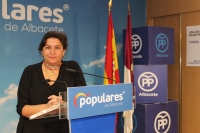 Cesárea Arnedo, en la sede provincial del PP de Albacete.