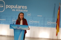 Carmen Navarro, en la sede provincial del PP.