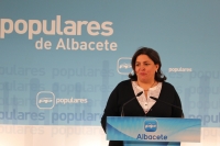 Cesárea Arnedo, en la sede provincial del PP.