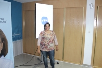Cesárea Arnedo, en la sede provincial del PP.
