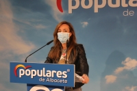 Carmen Navarro, en la sede provincial del PP de Albacete.