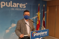 Juan Antonio Moreno, en la sede del PP de Albacete.