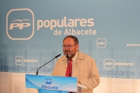 Dimas Cuevas, en la sede provincial del PP.