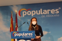 Carmen Navarro, en la sede provincial del PP de Albacete.