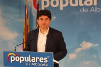 Fran cisco Navarro, en la sede del PP de Albacete.
