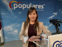 Tania Andicoberry, en la sede del PP de Albacete.