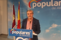 Ramón Rodríguez, en la sede del PP de Albacete.