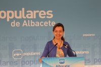 Inmaculada López, en la sede del PP.