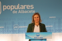 Maravillas Falcón, en la sede del PP.