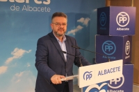 Juan Antonio Moreno, en la sede del PP de Albacete.