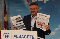 Juan Antonio Moreno, en la sede del PP de Albacete.