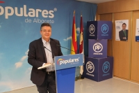 Juan Antonio Moreno, en la sede provincial del PP de Albacete.
