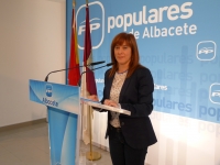 Irene Moreno en la sede del PP de Albacete.