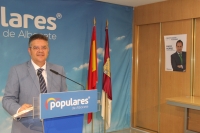 Juan Antonio Moreno, en la sede provincial del PP de Albacete.