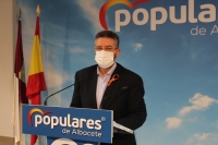 Juan Antonio Moreno, en la sede del PP de Albacete.