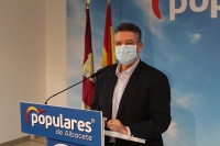 Juan Antonio Moreno, en la sede provincial del PP de Albacete.